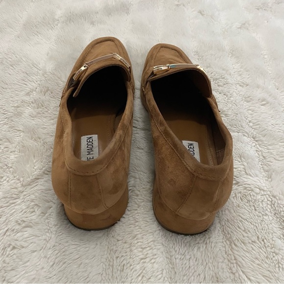 Steve Madden Hartlyn Block Heel Tan Leather Suede Bit Loafers Size 8.5 - Picture 9 of 15